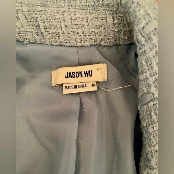 Jason Wu Baby Blue Double Breasted Tweed Blazer - Picture 8 of 8